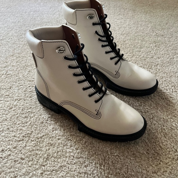 Coach Designer Lorimer Combat Laceup Leather Boots - Picture 2 of 5